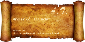 Andirkó Tivadar névjegykártya